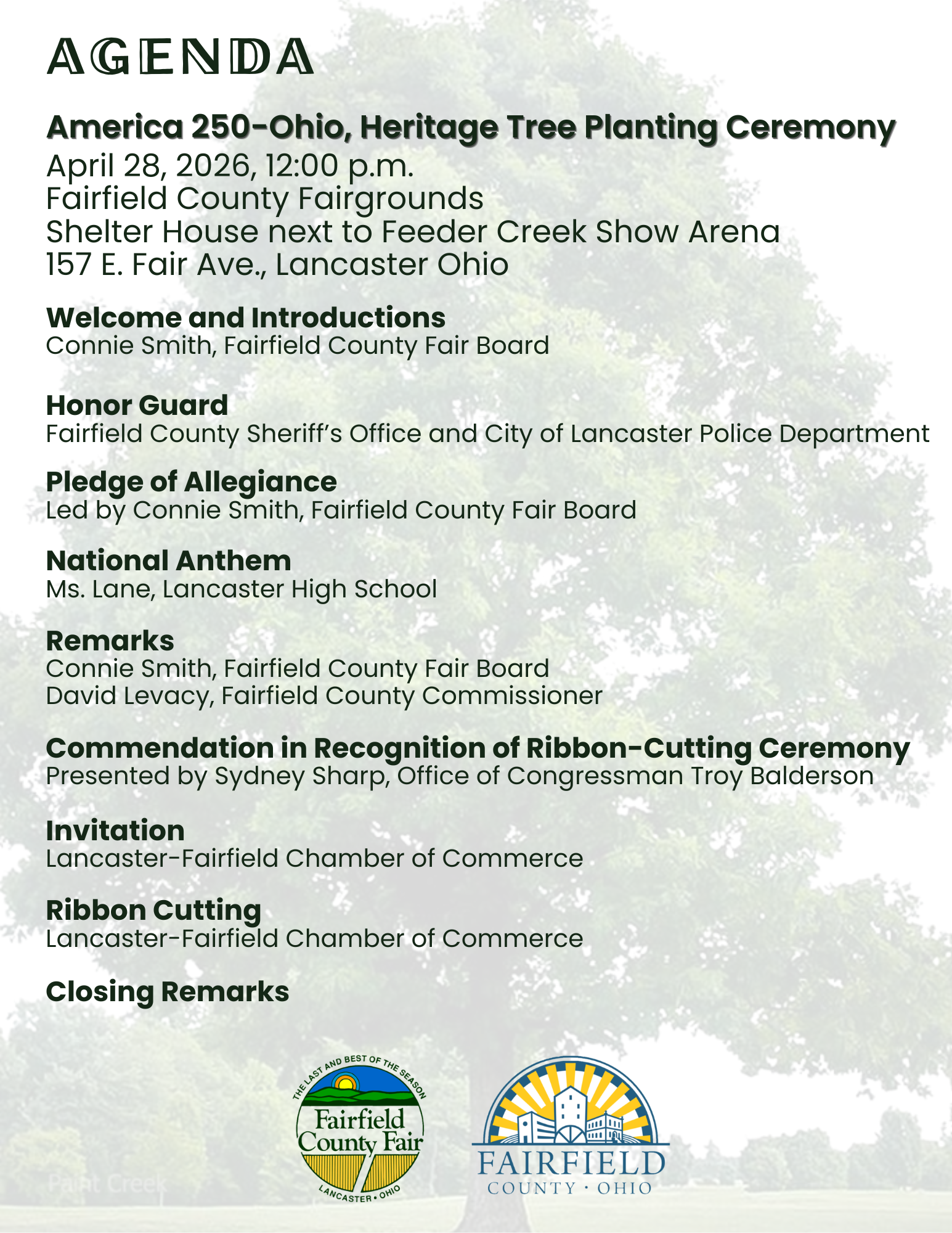 America 250-Ohio, Heritage Tree Planting Ceremony ad