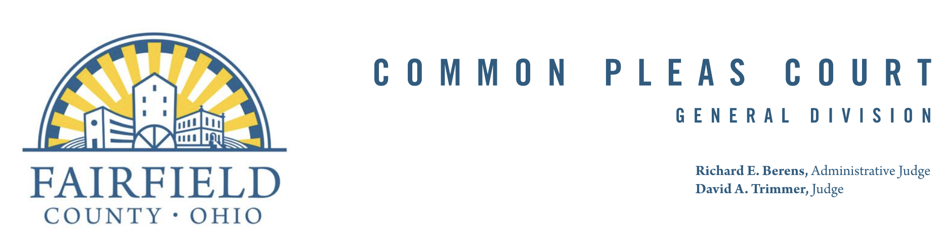 Fairfield County Ohio seal and Common Pleas Court General Division header