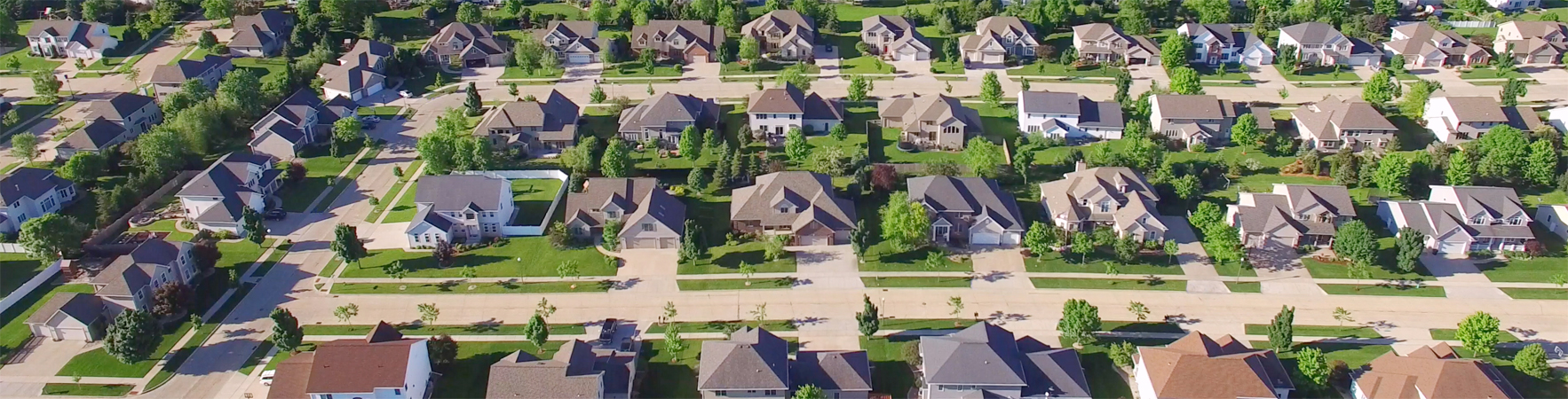Aerial view of an Ohio residential neighborhood