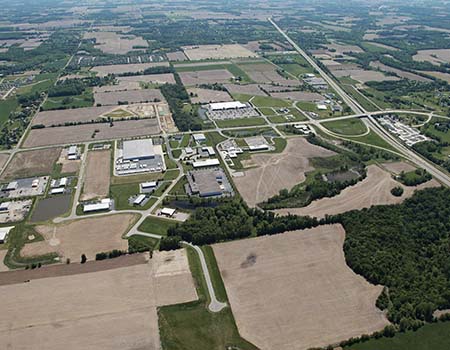 Aerial view of Rock Mill Industrial Park, Lancaster, Ohio